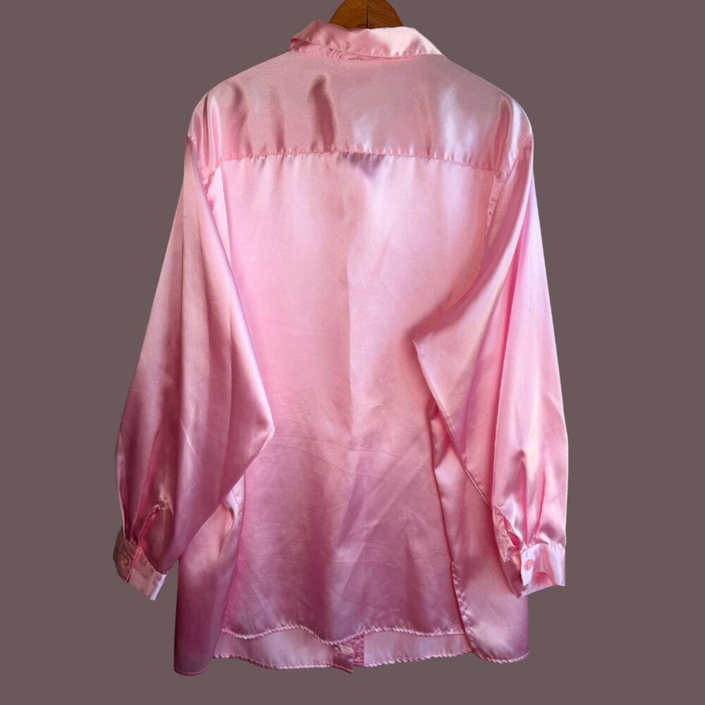 Vintage Bonjour Satin Button Down Loungewear - Picture 5 of 7